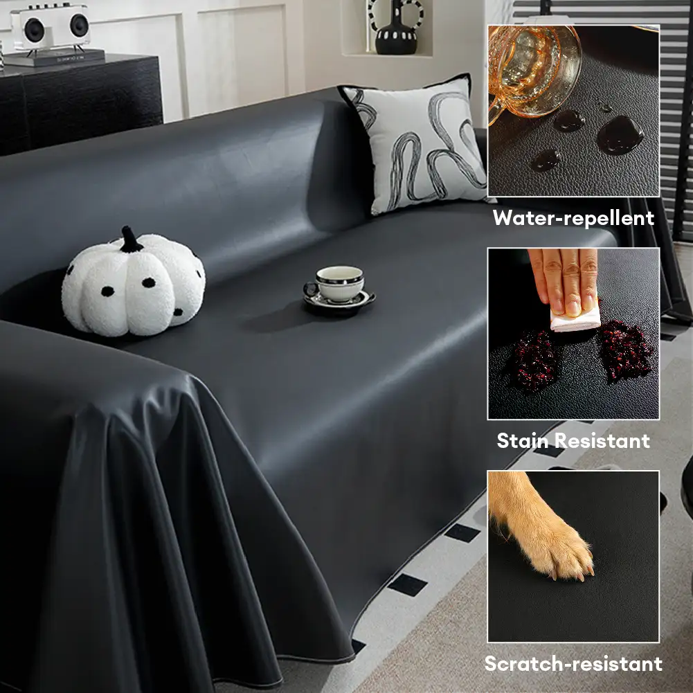 Faux Leather Waterproof Pet Hair-Resistant Sofa Protector Couch Cover - Image 7