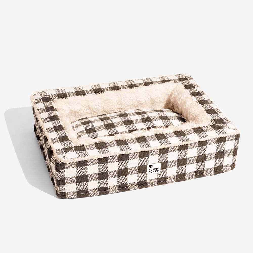 Festive Classic Tartan Cozy Dog Anti-Anxiety Calming Bed - Image 12