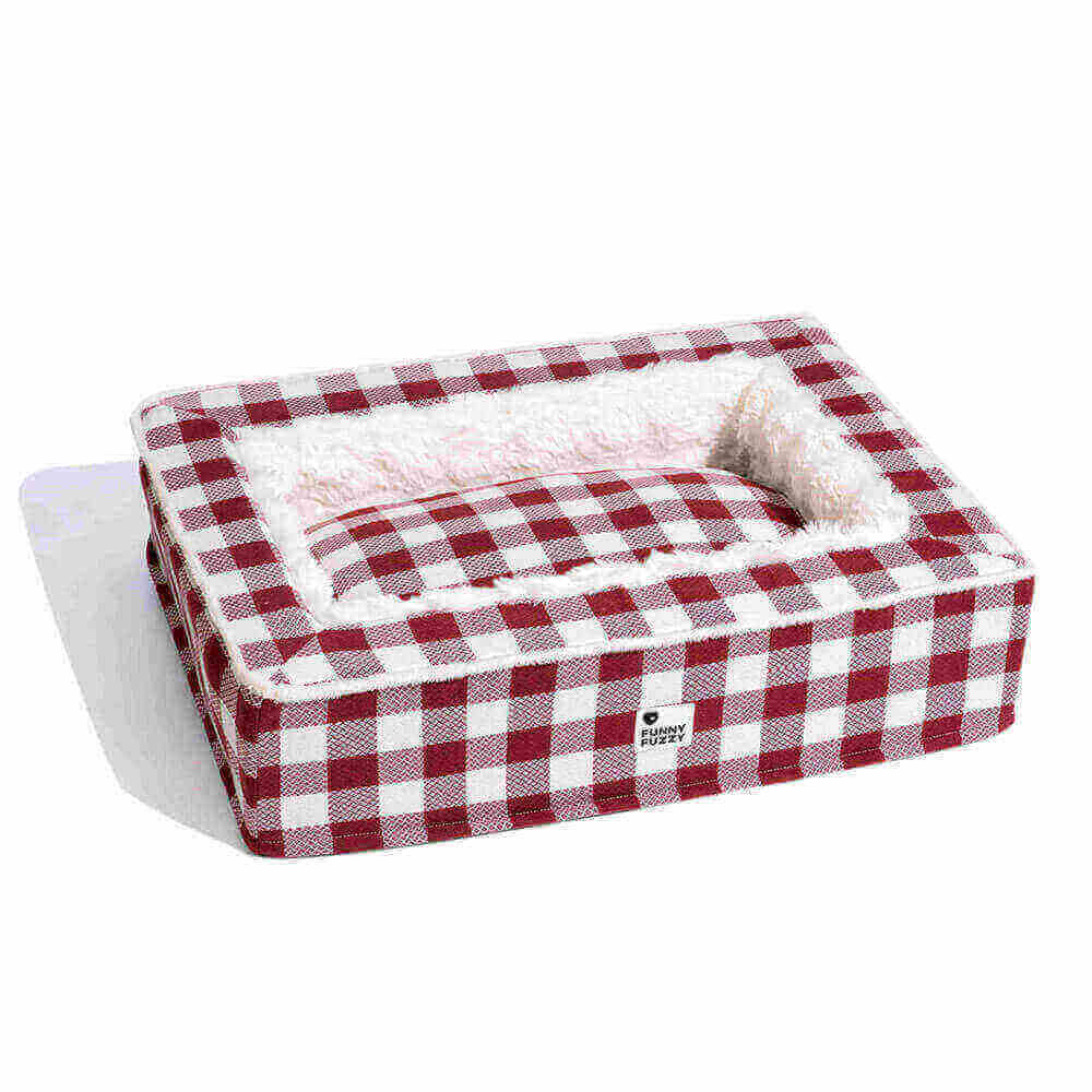 Festive Classic Tartan Cozy Dog Anti-Anxiety Calming Bed - Image 14