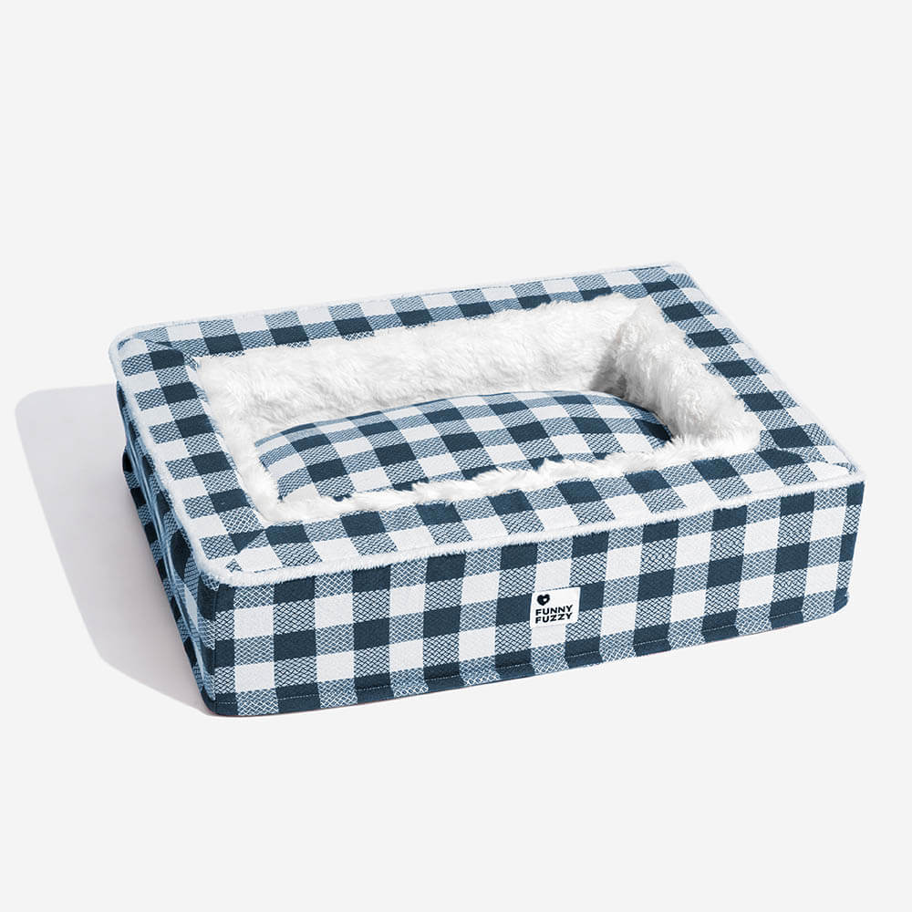 Festive Classic Tartan Cozy Dog Anti-Anxiety Calming Bed - Image 8