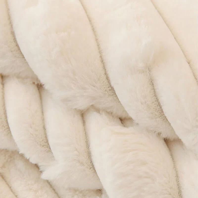 Fluffy Plush Striped Furniture Protector Couch Cover - Image 5
