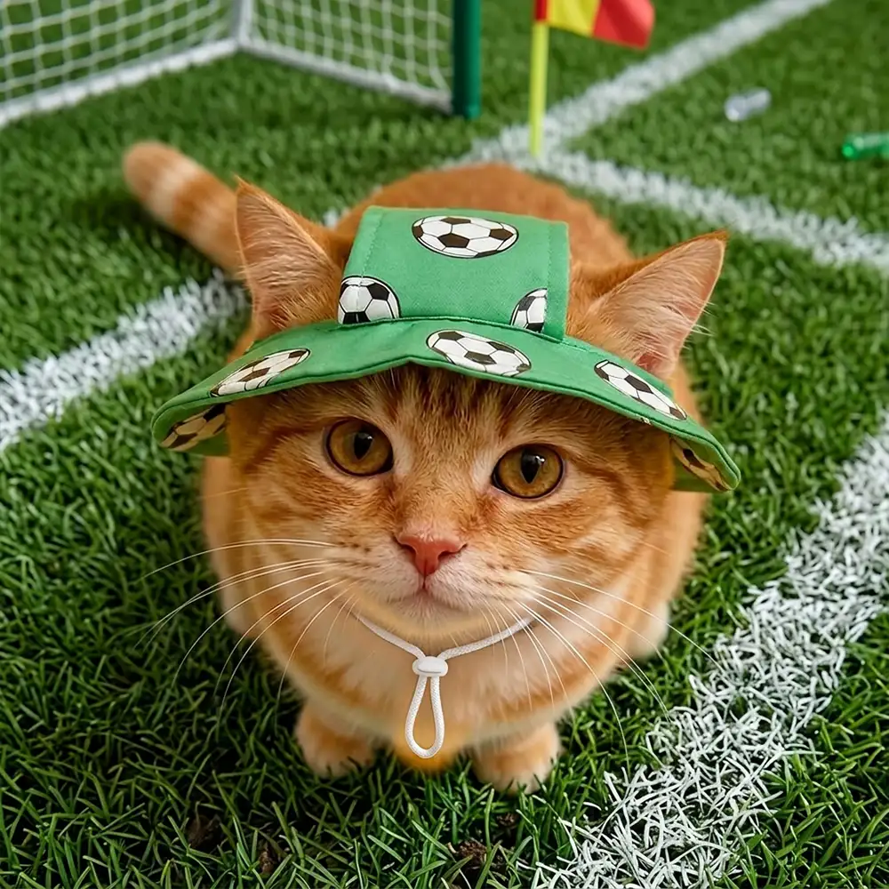 Football Pattern Pet Hat - Image 3
