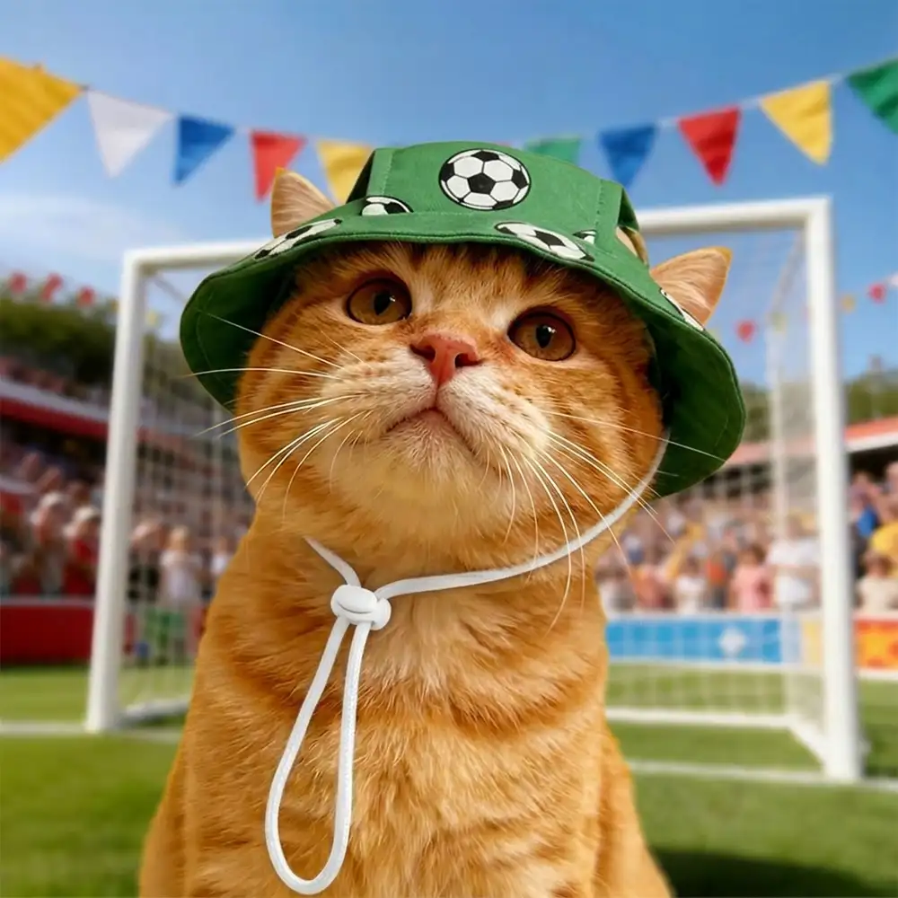 Football Pattern Pet Hat - Image 7