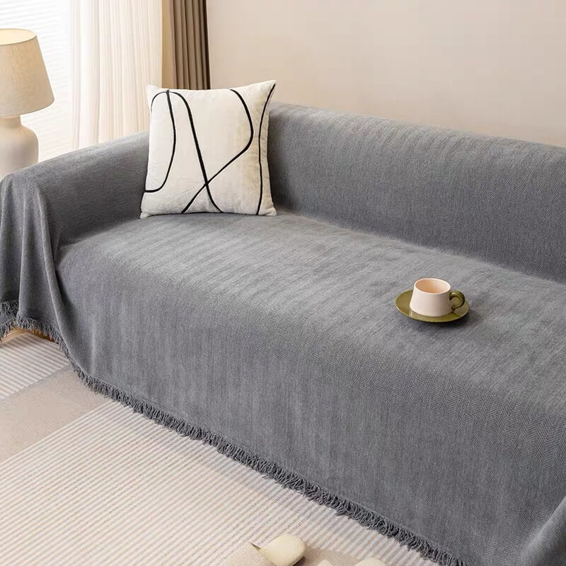 Full Coverage Herringbone Chenille Sofa Protection Wear-resistant Couch Cover - Image 6