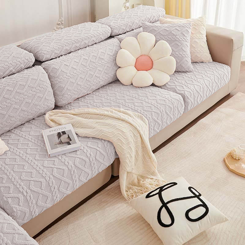 Full Wrap Soft Fleece Stretch Couch Cover - Image 12
