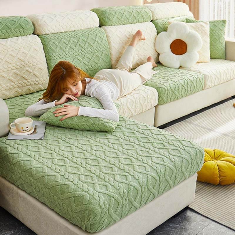 Full Wrap Soft Fleece Stretch Couch Cover - Image 2