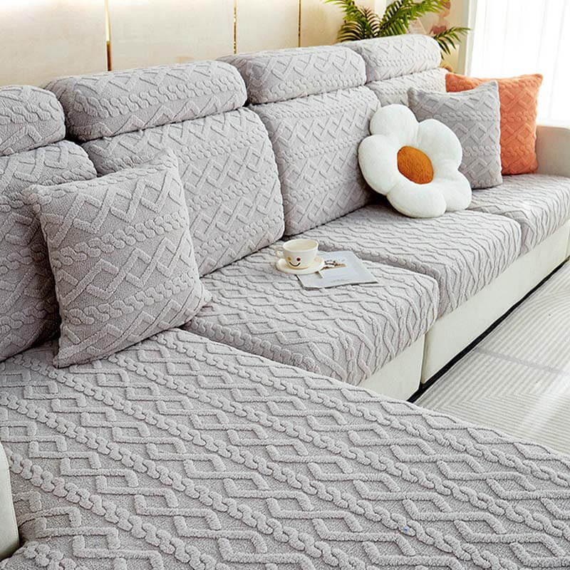Full Wrap Soft Fleece Stretch Couch Cover - Image 8