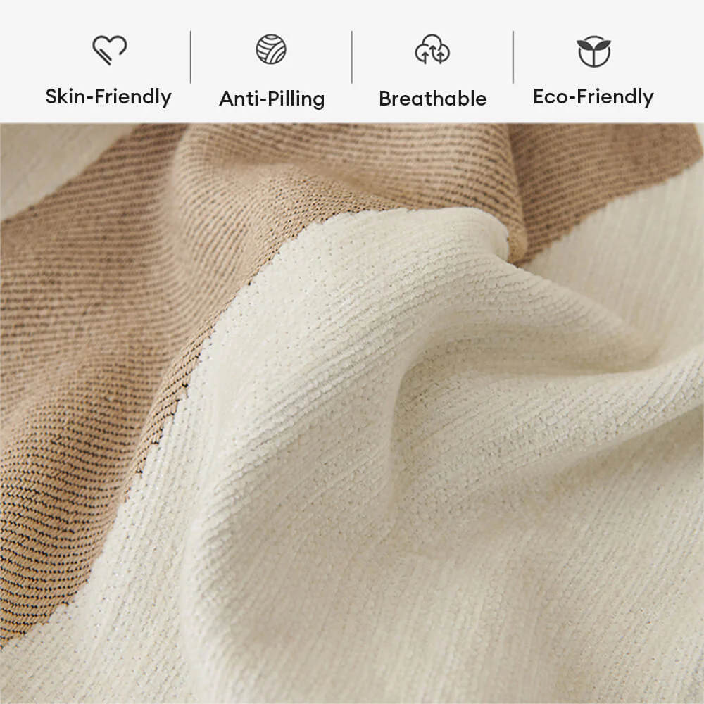Geometric Fringe Double-Sided Chenille Non-Slip Throw Couch Cover - Image 3