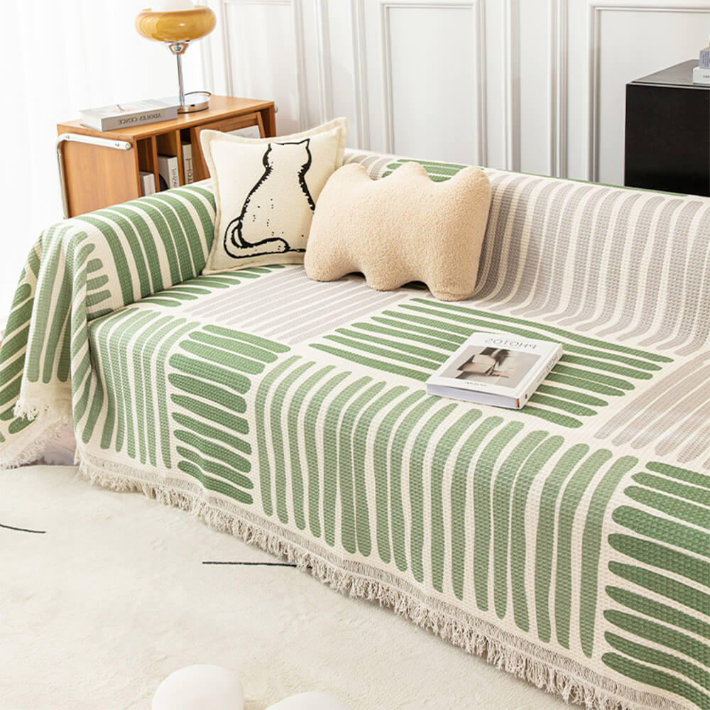 Geometric Pattern Multi-Color Sofa Cover - Modern Design for a Stylish Home - Image 3