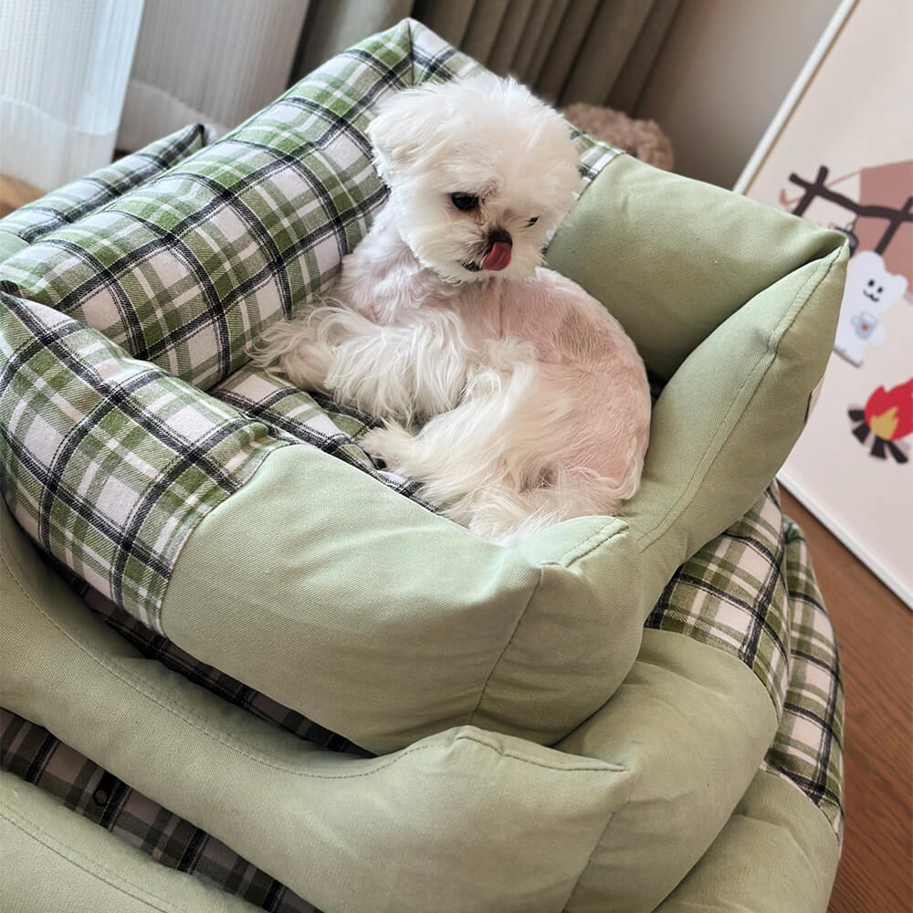 Gingham Leisure Removable Thickened Bolster Dog & Cat Bed - Image 10