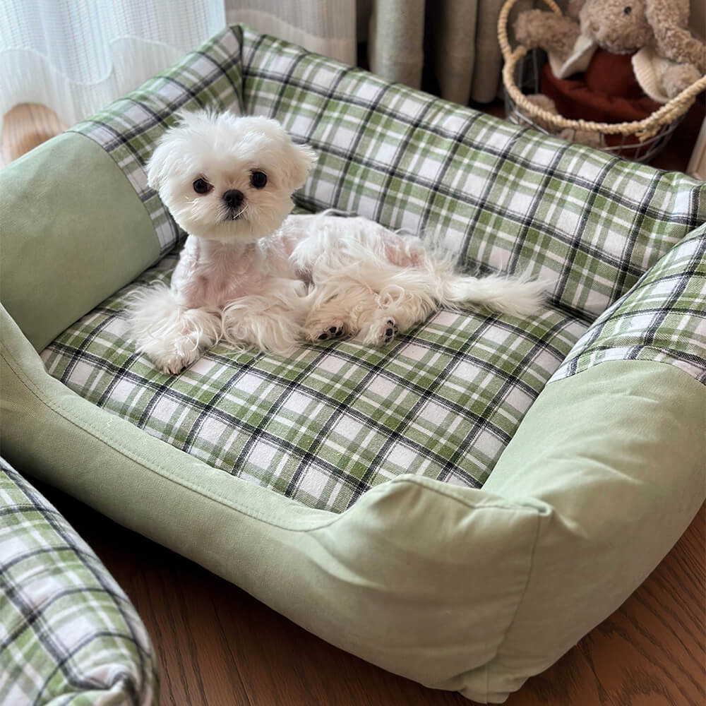 Gingham Leisure Removable Thickened Bolster Dog & Cat Bed - Image 11