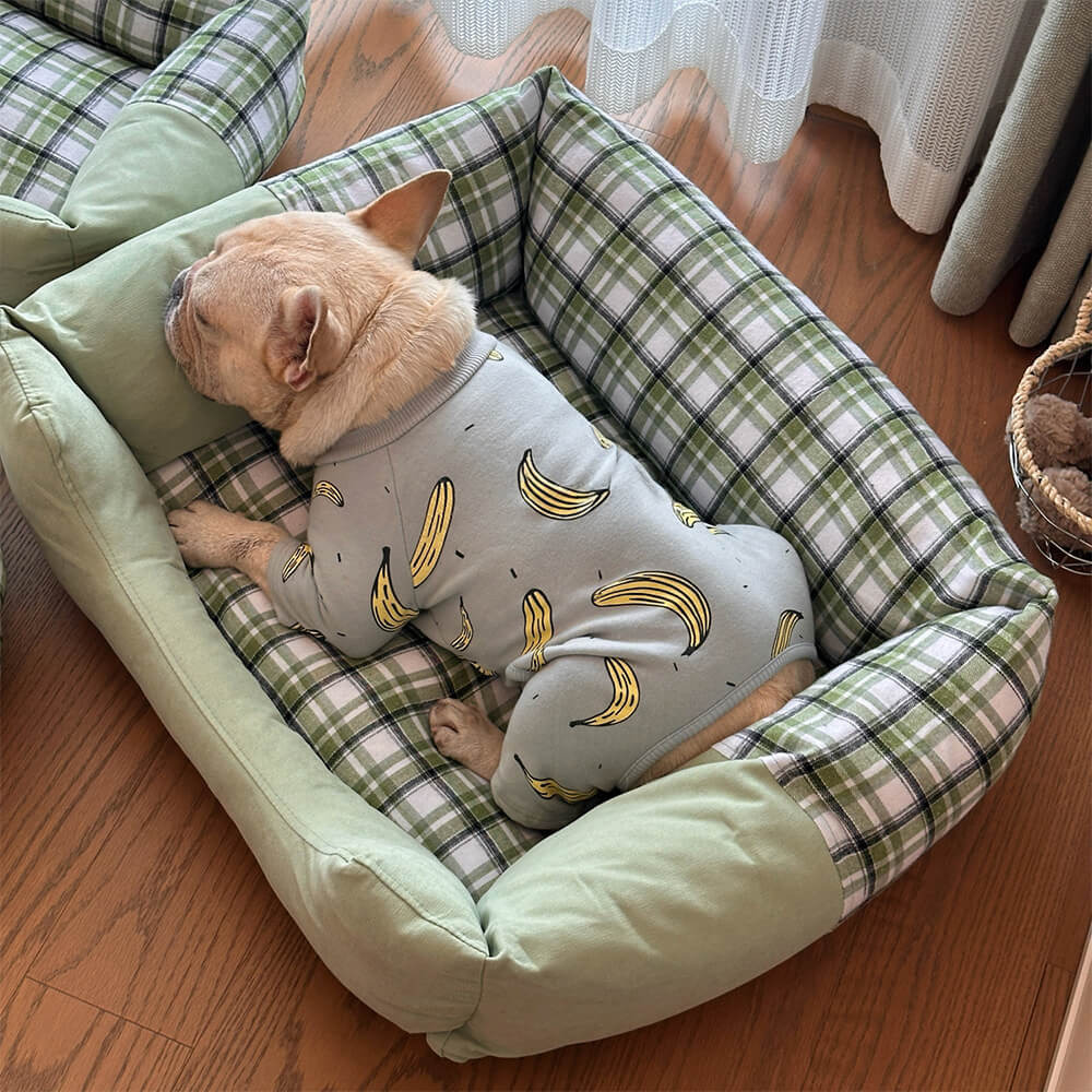 Gingham Leisure Removable Thickened Bolster Dog & Cat Bed - Image 12