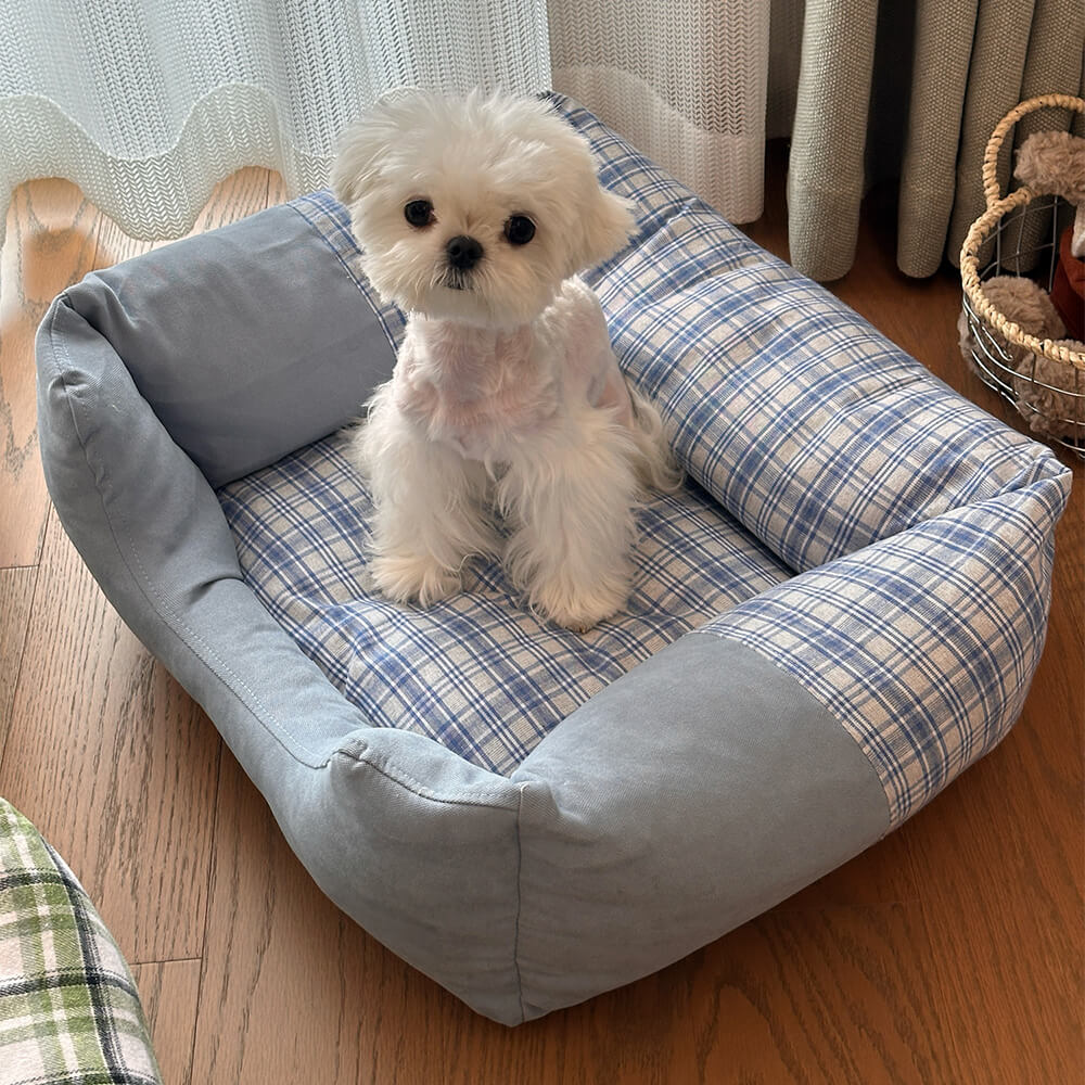 Gingham Leisure Removable Thickened Bolster Dog & Cat Bed - Image 13