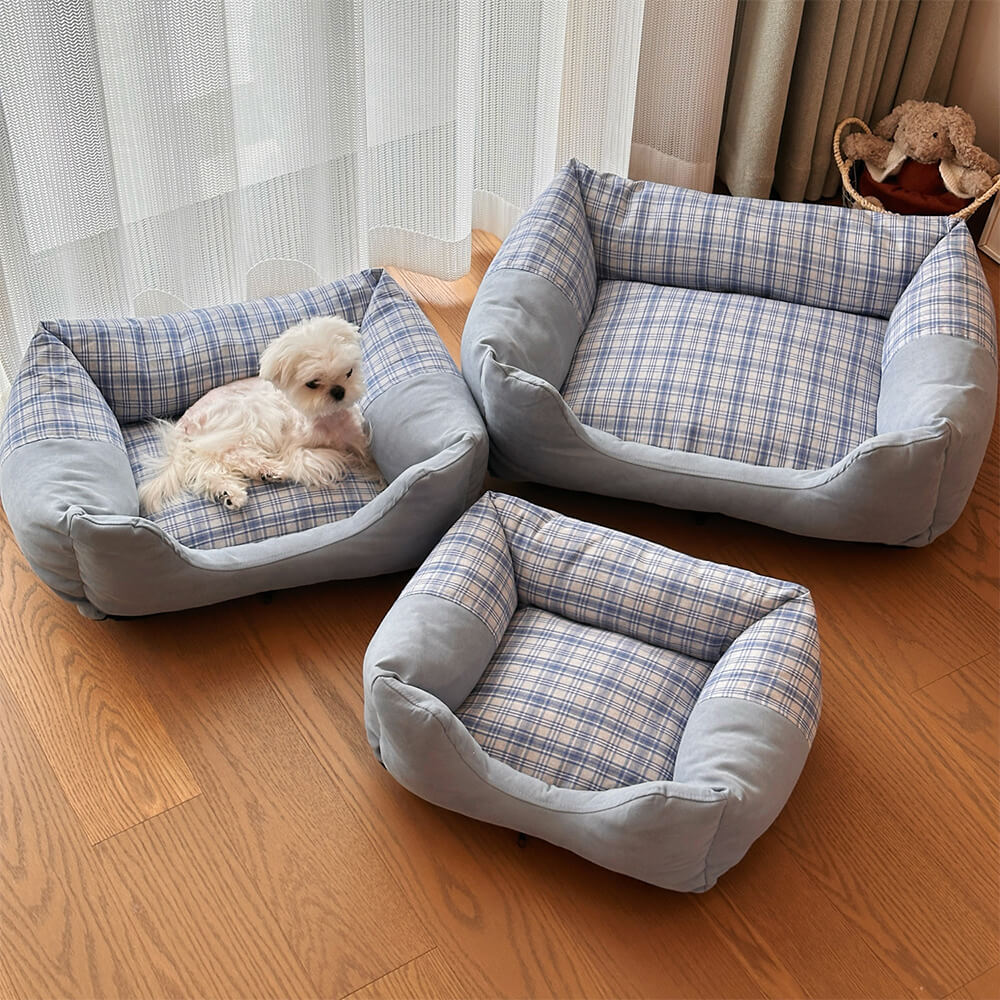 Gingham Leisure Removable Thickened Bolster Dog & Cat Bed - Image 15