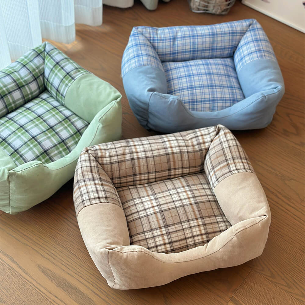 Gingham Leisure Removable Thickened Bolster Dog & Cat Bed - Image 16