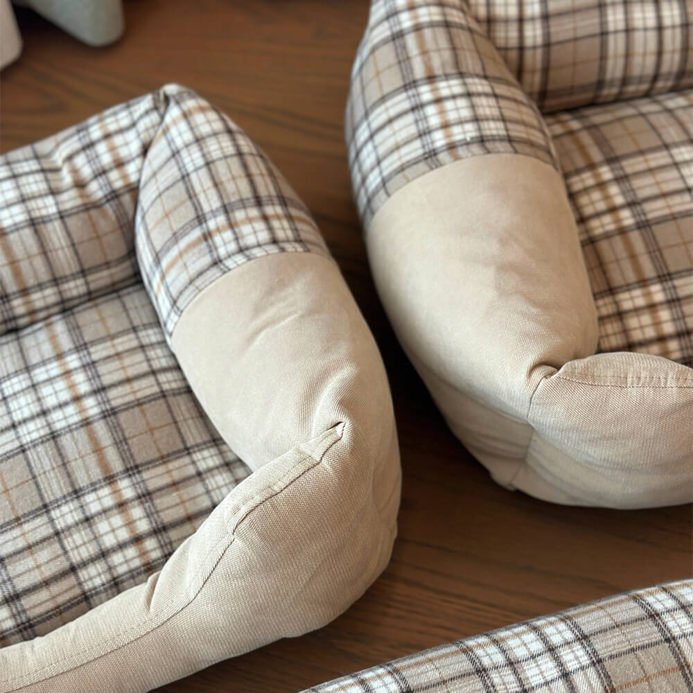 Gingham Leisure Removable Thickened Bolster Dog & Cat Bed - Image 4