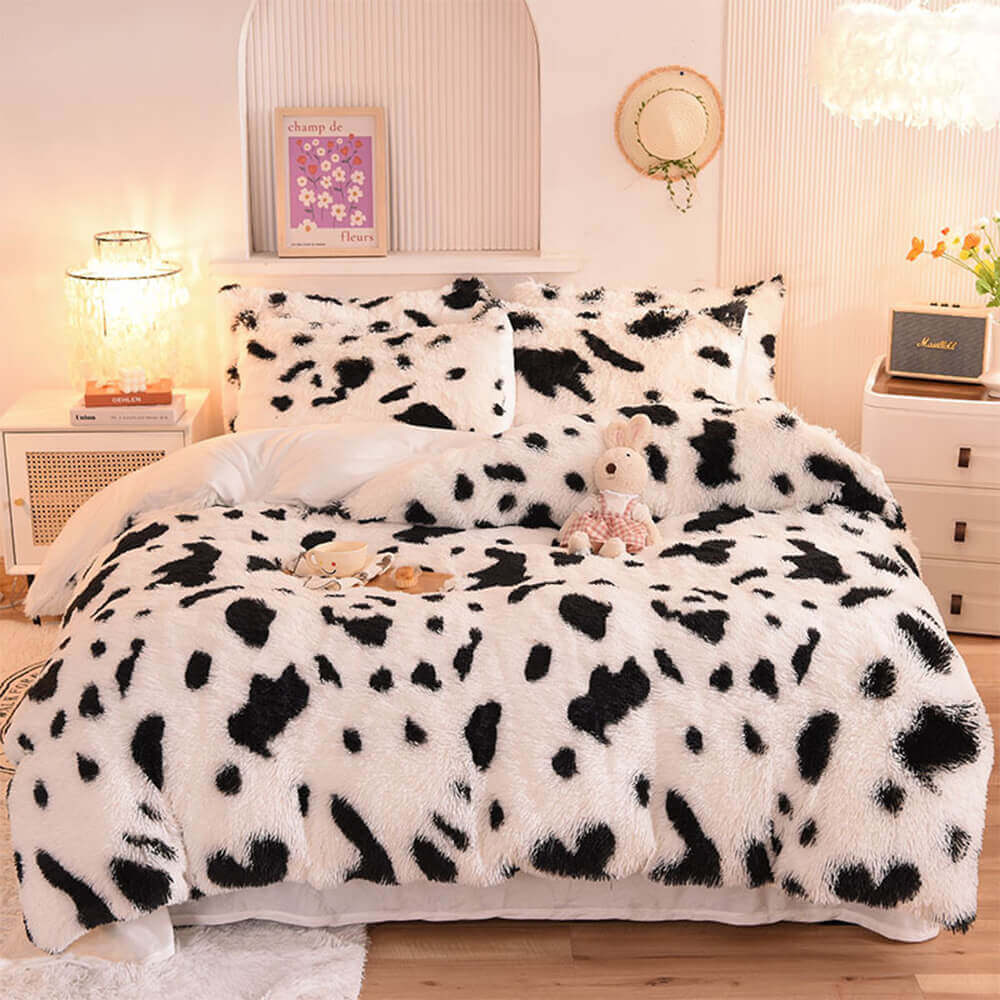 Gradient Fashion Long Plush Warm Bed Sheet Set - Image 16