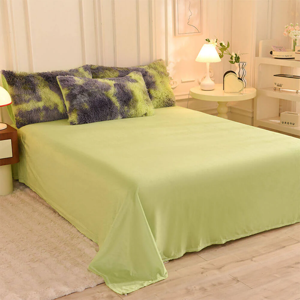 Gradient Fashion Long Plush Warm Bed Sheet Set - Image 4