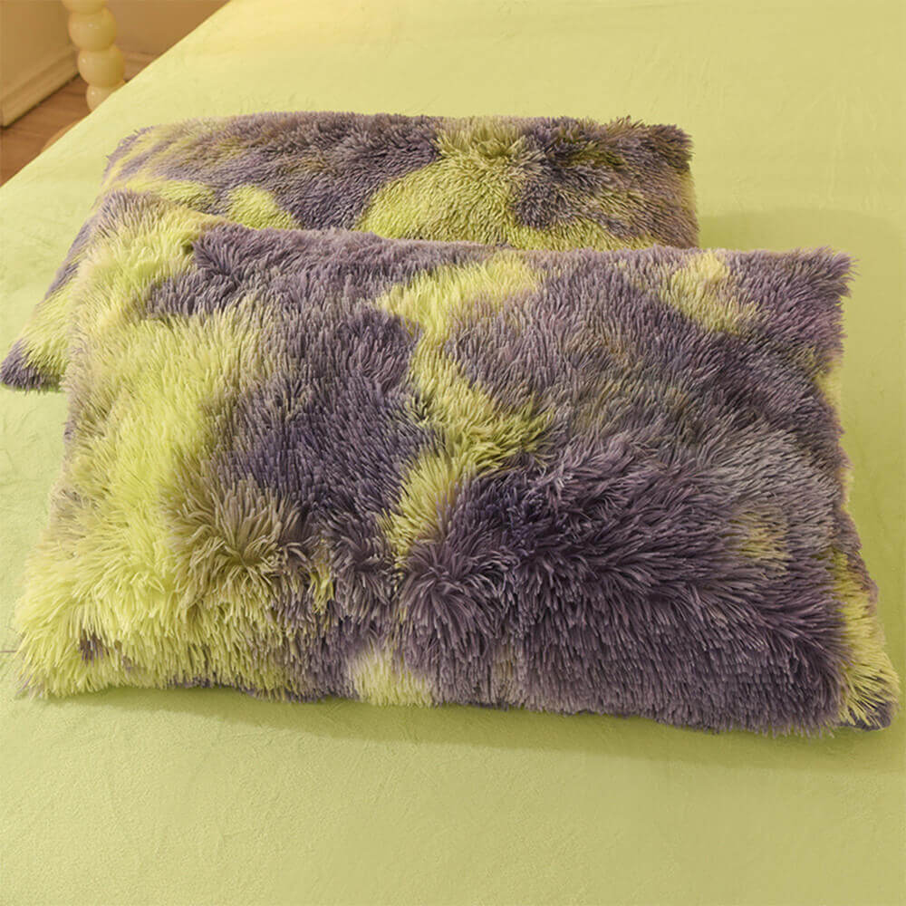 Gradient Fashion Long Plush Warm Bed Sheet Set - Image 5