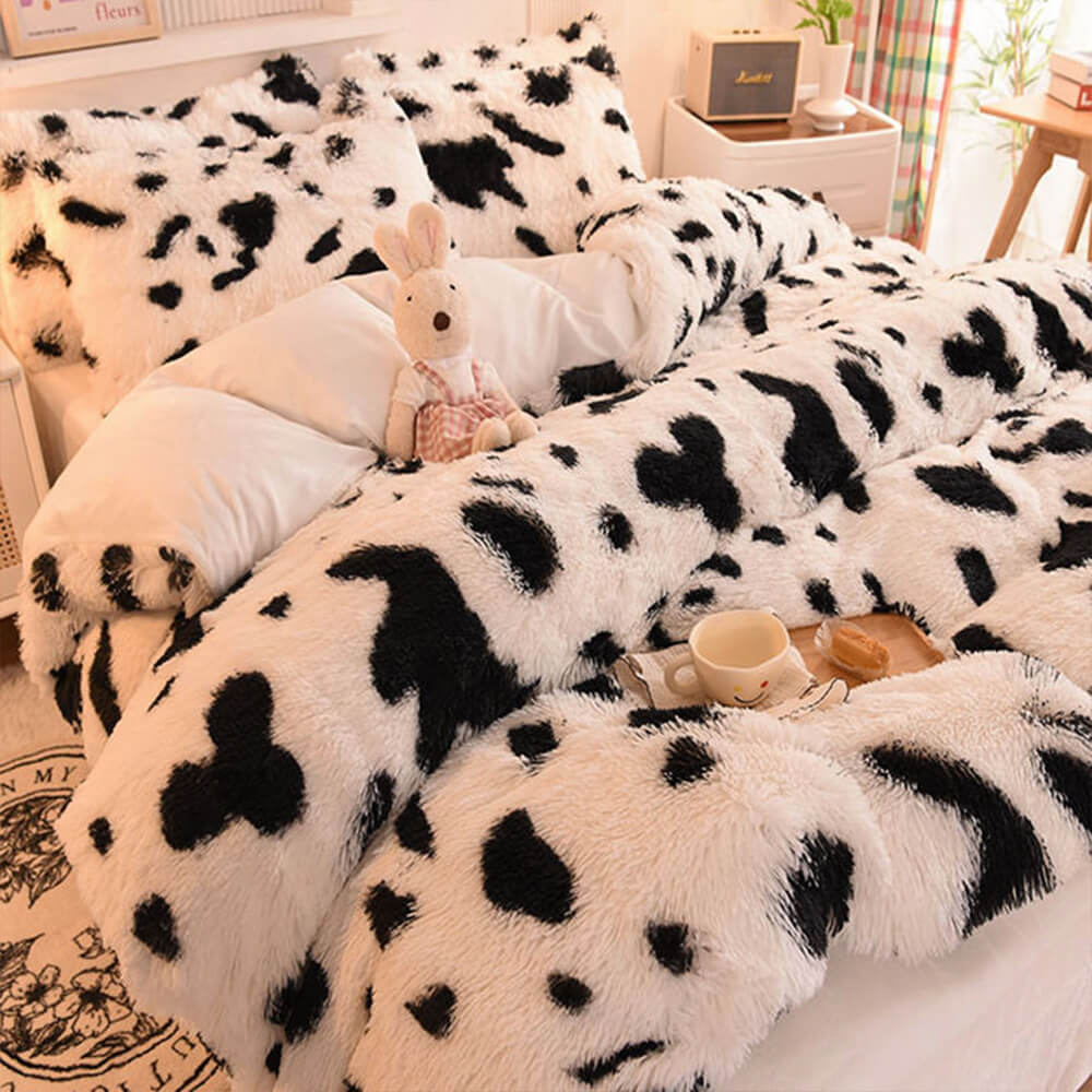Gradient Fashion Long Plush Warm Bed Sheet Set - Image 9