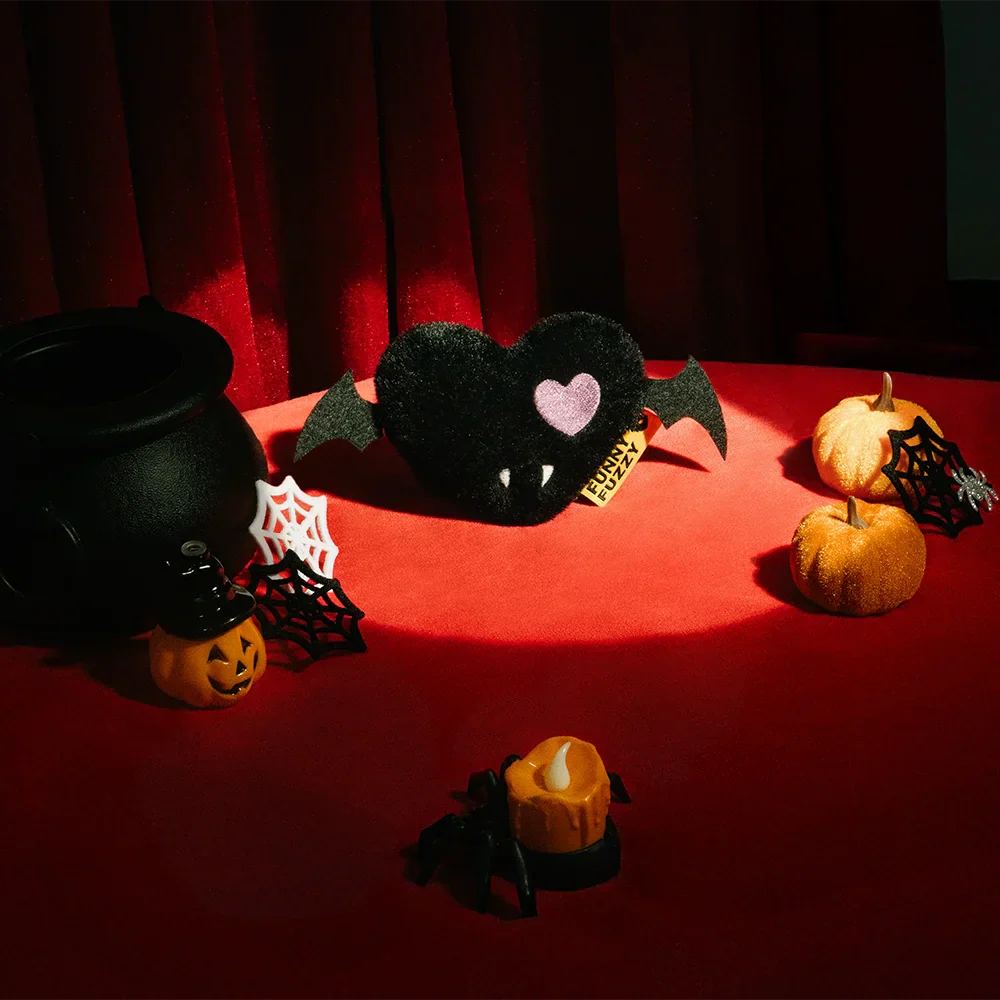 Halloween Plush Squeaky Dog Toy - Bat Heart - Image 3