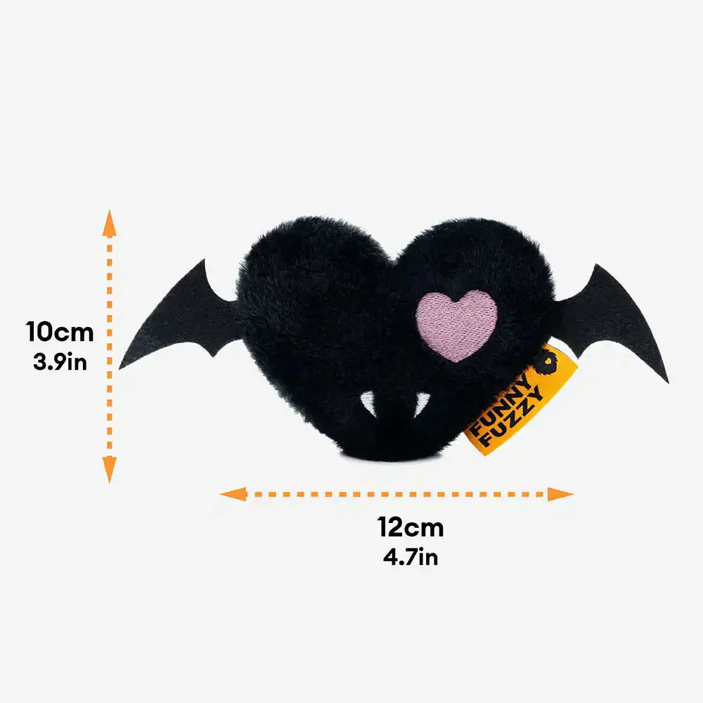 Halloween Plush Squeaky Dog Toy - Bat Heart - Image 6