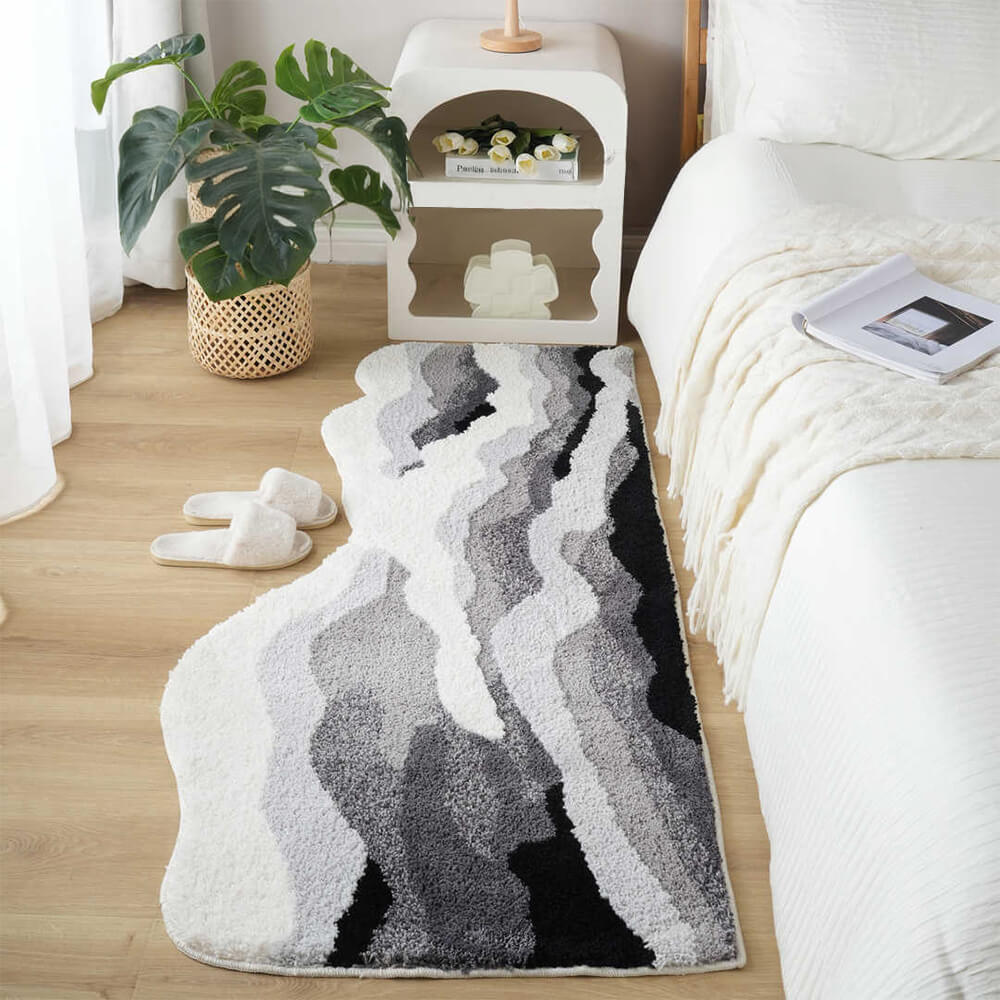 Hand-Tufted 3D Wave Pattern Carpet Luxury Textured Area Rug - Image 2