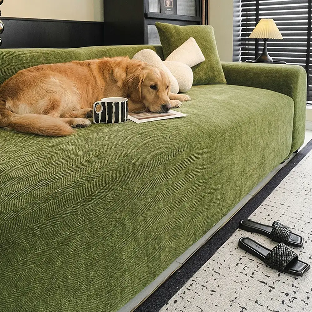 Herringbone Full Coverage Comfortable Scratch-Resistant ArmChair Sofa Protection Couch Cover - Image 10
