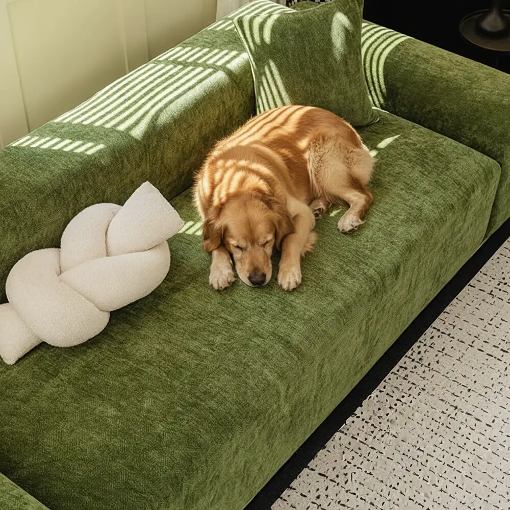 Herringbone Full Coverage Comfortable Scratch-Resistant ArmChair Sofa Protection Couch Cover - Image 11