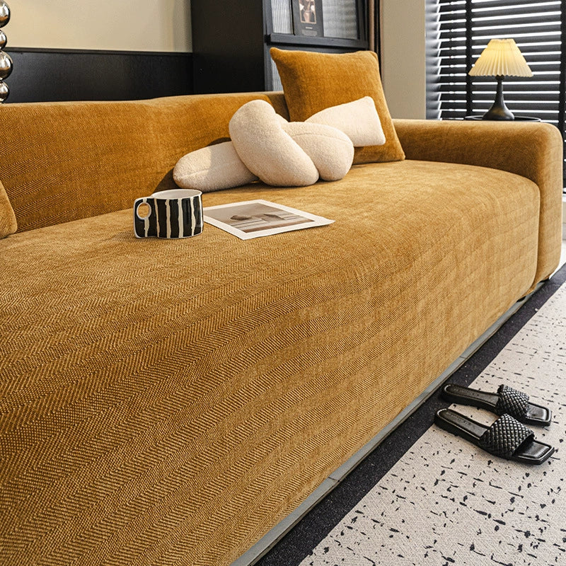 Herringbone Full Coverage Comfortable Scratch-Resistant ArmChair Sofa Protection Couch Cover - Image 15