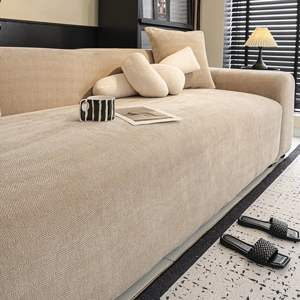 Herringbone Full Coverage Comfortable Scratch-Resistant ArmChair Sofa Protection Couch Cover - Image 16