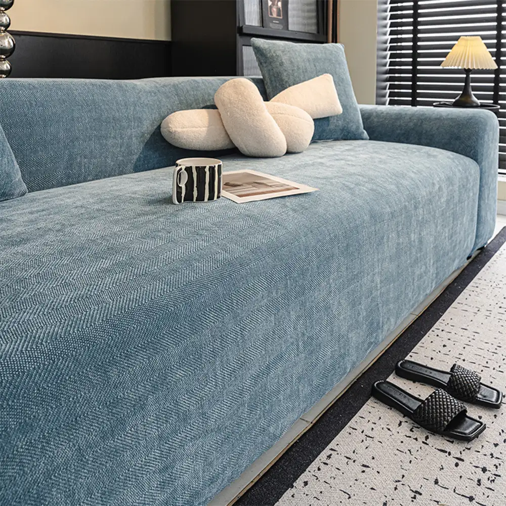 Herringbone Full Coverage Comfortable Scratch-Resistant ArmChair Sofa Protection Couch Cover - Image 17