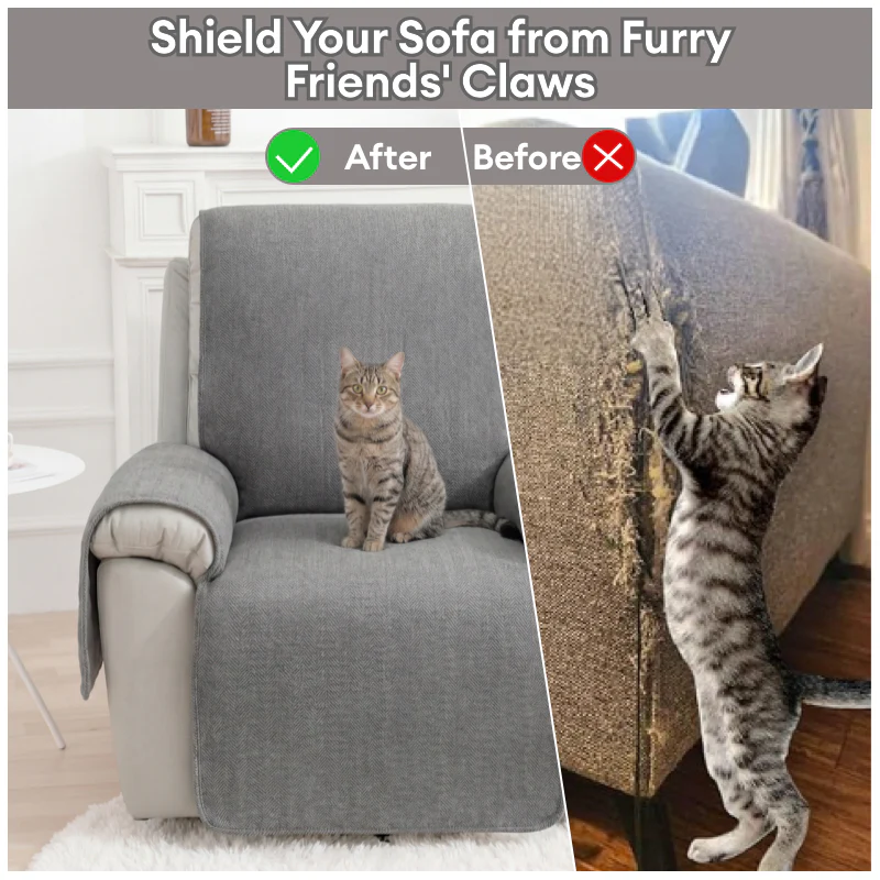 Herringbone Full Coverage Comfortable Scratch-Resistant ArmChair Sofa Protection Couch Cover - Image 3