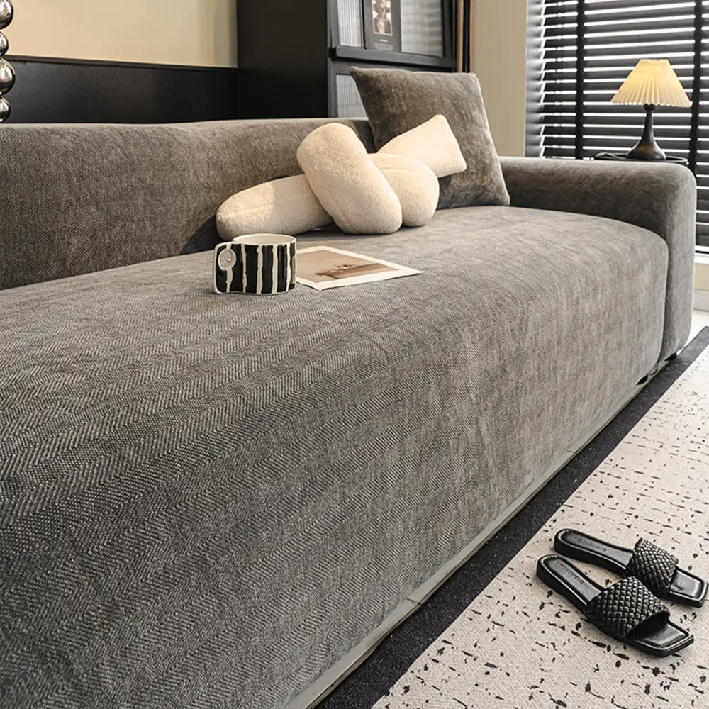 Herringbone Full Coverage Comfortable Scratch-Resistant ArmChair Sofa Protection Couch Cover - Image 4