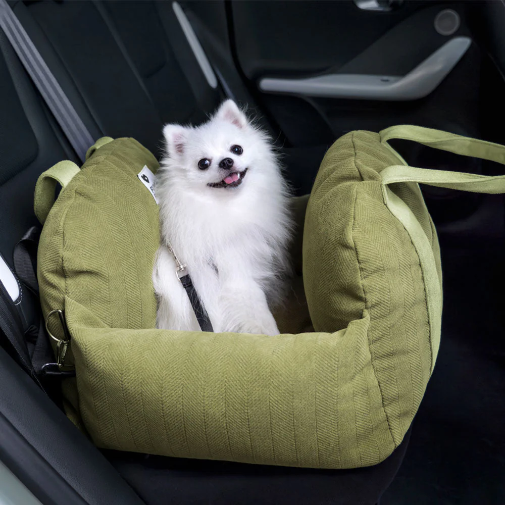 Herringbone Travel Bolster Safety Puppy Dog Car Seat Bed - Image 2