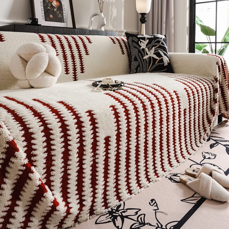 Homely Plush Sofa Cozy Anti-scratch Full Coverage Decoration Couch Cover - Image 4