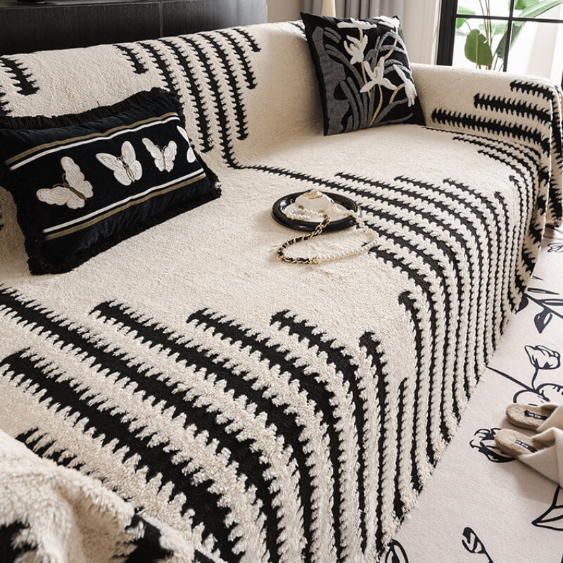Homely Plush Sofa Cozy Anti-scratch Full Coverage Decoration Couch Cover - Image 7