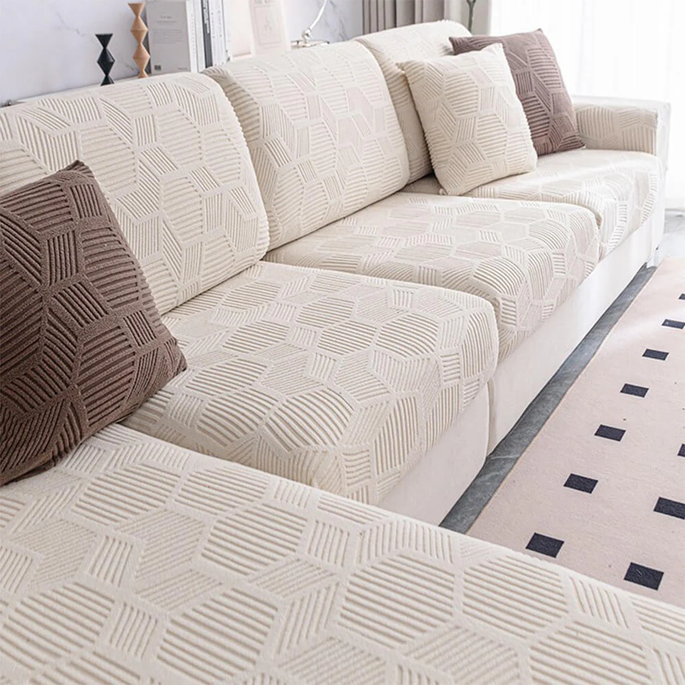 Honeycomb Pattern Water-resistant Stretch Full-Cover Magic Outdoor Couch Cover - Image 10