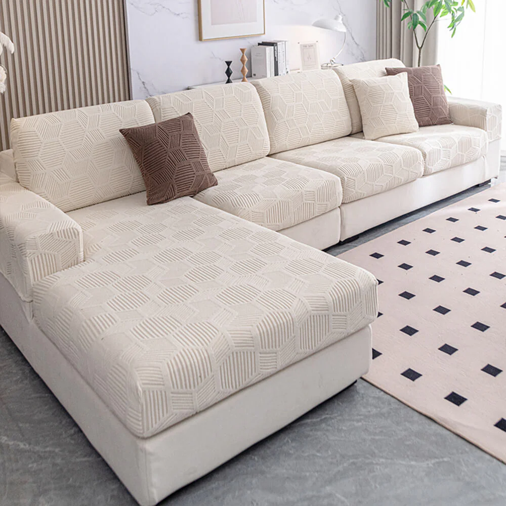 Honeycomb Pattern Water-resistant Stretch Full-Cover Magic Outdoor Couch Cover - Image 11