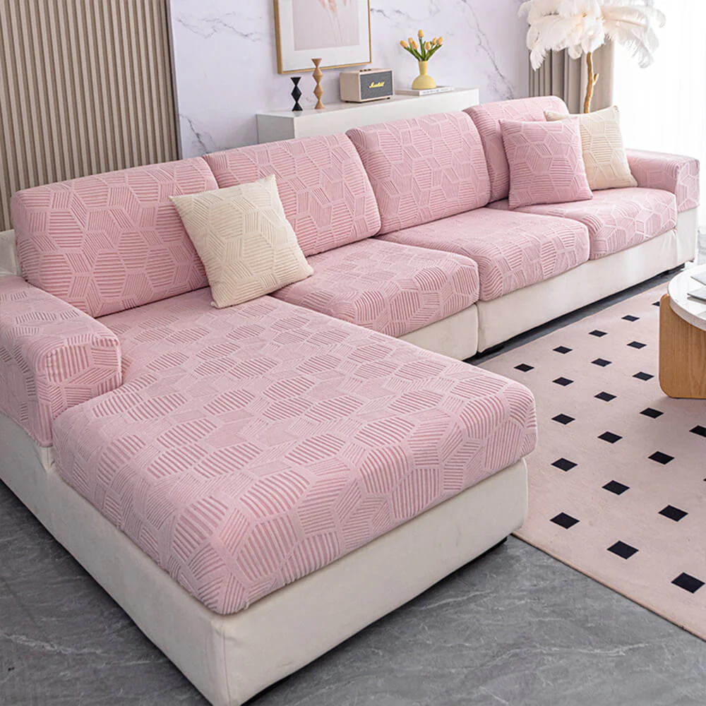 Honeycomb Pattern Water-resistant Stretch Full-Cover Magic Outdoor Couch Cover - Image 12