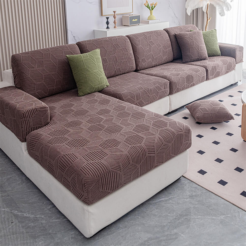 Honeycomb Pattern Water-resistant Stretch Full-Cover Magic Outdoor Couch Cover - Image 13