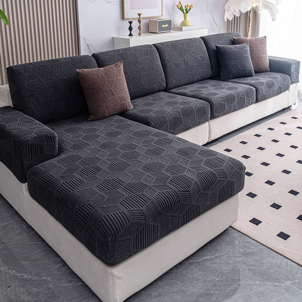 Honeycomb Pattern Water-resistant Stretch Full-Cover Magic Outdoor Couch Cover - Image 14