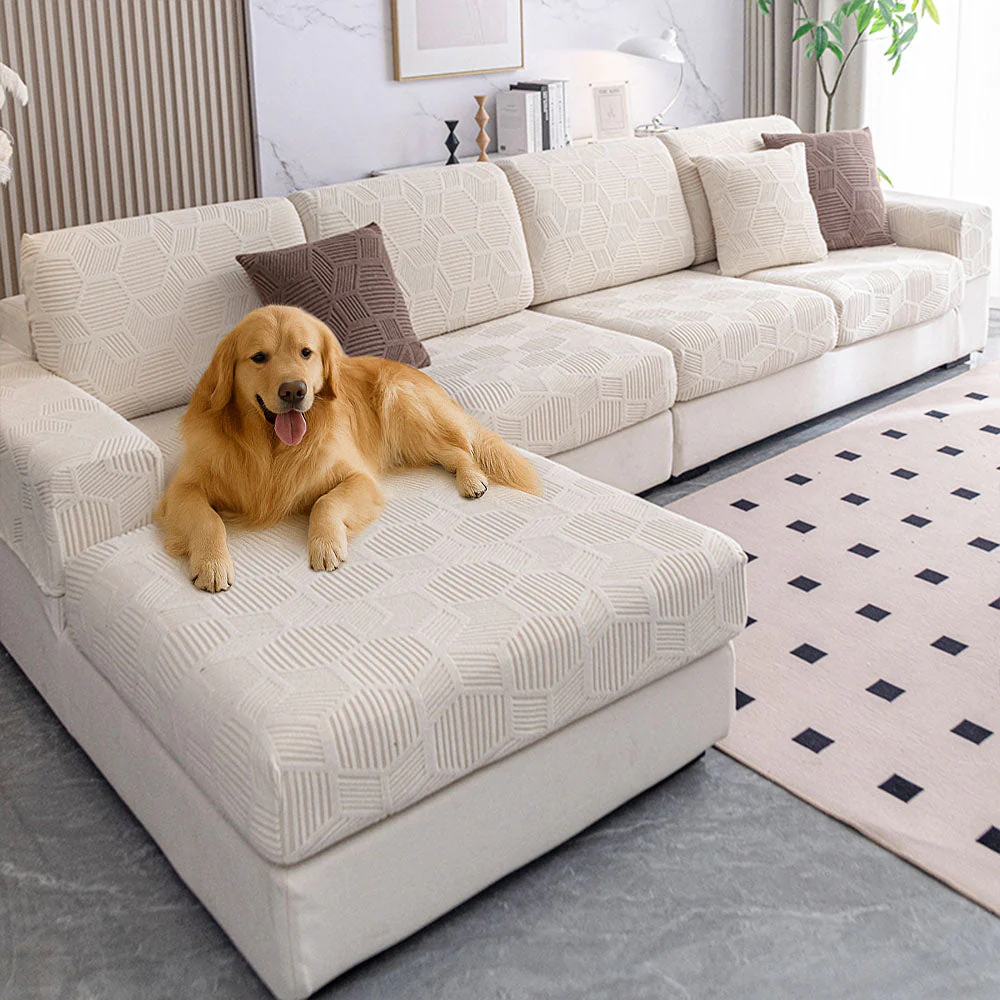 Honeycomb Pattern Water-resistant Stretch Full-Cover Magic Outdoor Couch Cover - Image 8