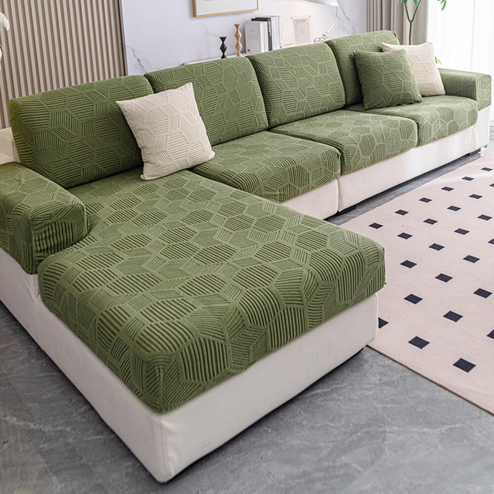 Honeycomb Pattern Water-resistant Stretch Full-Cover Magic Outdoor Couch Cover - Image 9