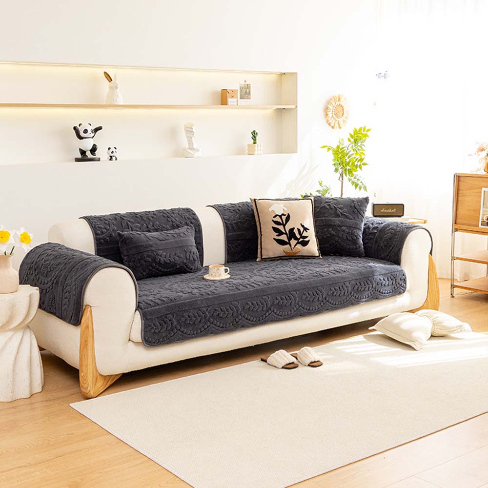 Jacquard Plush Comfortable Scratch-Resistant Non-Slip Couch Cover - Image 14