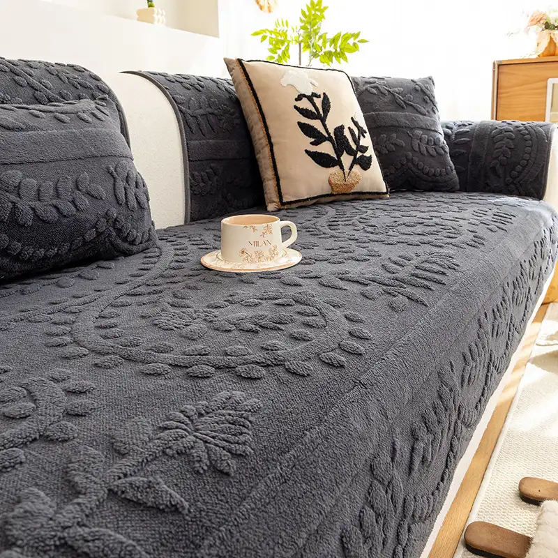 Jacquard Plush Comfortable Scratch-Resistant Non-Slip Couch Cover - Image 15