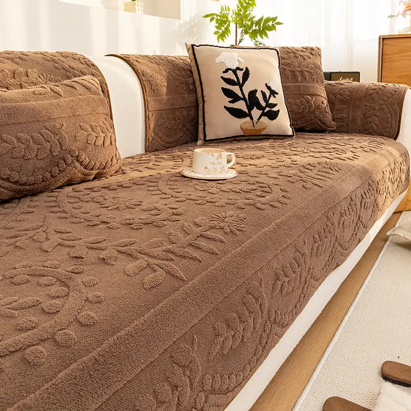 Jacquard Plush Comfortable Scratch-Resistant Non-Slip Couch Cover - Image 16