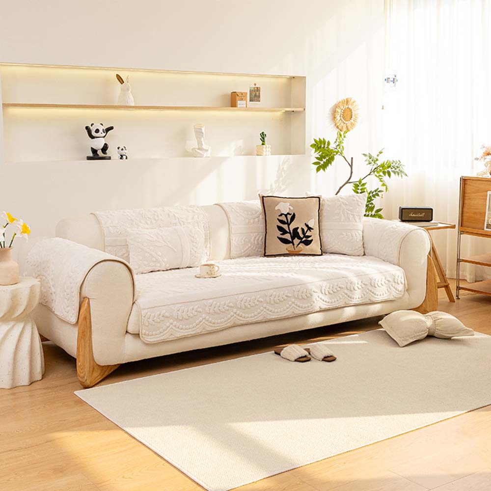 Jacquard Plush Comfortable Scratch-Resistant Non-Slip Couch Cover - Image 17