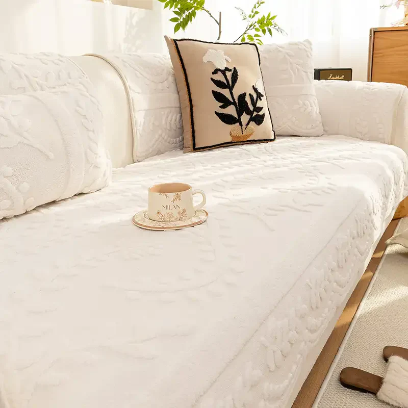 Jacquard Plush Comfortable Scratch-Resistant Non-Slip Couch Cover - Image 6