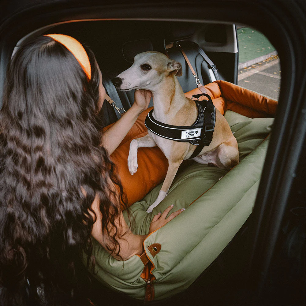 Large Deluxe Faux Leather Dog Car Seat Booster Bed - Urban Voyager - Image 10